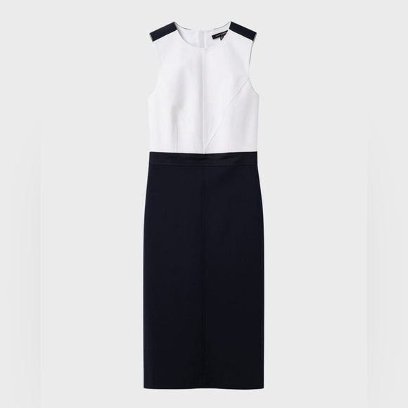 12. NWT JUDITH & CHARLES SASHA TWO TONE SLEEVELESS DRESS IN BLACK COMBO - Picture 2 of 10